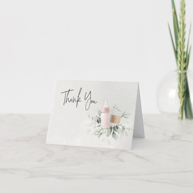 Tarjeta de agradecimiento de color rosa y ver Reci (Anverso)