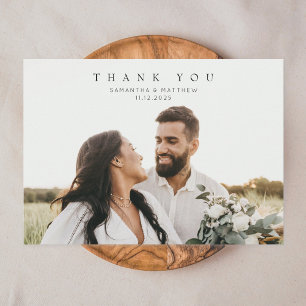 Tarjeta de agradecimiento de compromiso con foto r