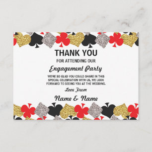 Tarjeta de agradecimiento de compromiso de boda en