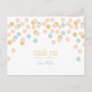 Tarjeta de agradecimiento de confeti pastel al agu