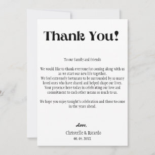 Tarjeta de agradecimiento de configuración de luga