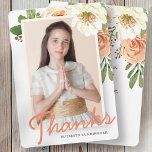 Tarjeta de agradecimiento de confirmación de flora<br><div class="desc">Compuesto de escritura cursiva divertida y sans serif tipografía manuscrita; todo contra un fondo de blanco con acuarelas y follaje. Esto es diseñado por Select Fiesta Supplied Supplied,  exclusivo para Zazzle. Disponible aquí: http://www.zazzle.com/selectpartysupplies</div>