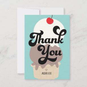 Tarjeta de agradecimiento de cono de helado lindo