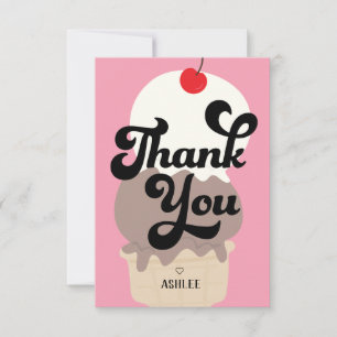 Tarjeta de agradecimiento de cono de helado lindo