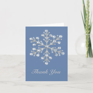 Tarjeta de agradecimiento de copo de nieve cristal