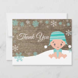 Tarjeta de agradecimiento de copo de nieve de invi