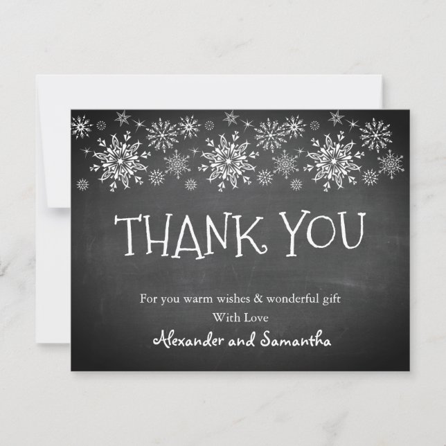 Tarjeta de agradecimiento de copo de nieve de invi (Anverso)