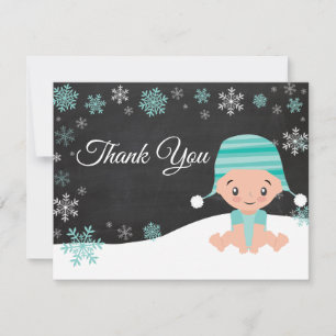 Tarjeta de agradecimiento de copo de nieve de invi
