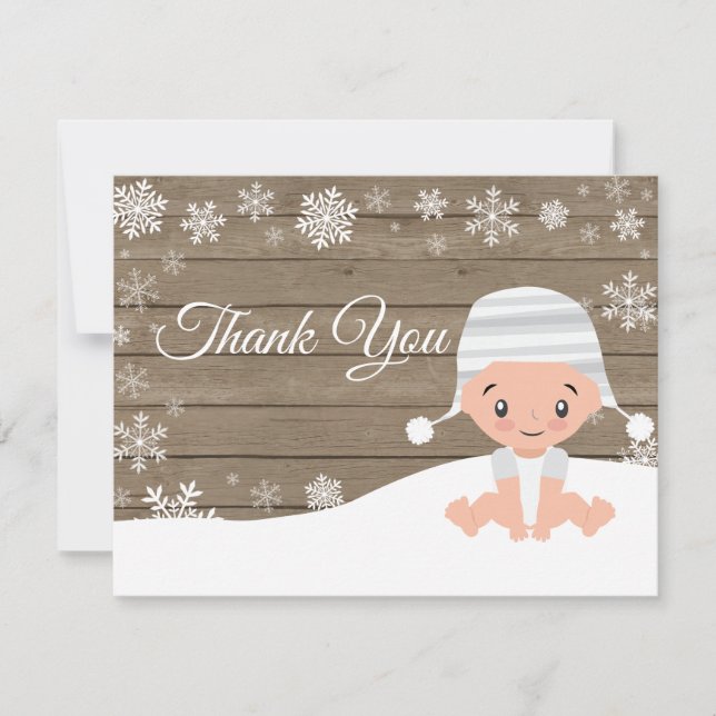 Tarjeta de agradecimiento de copo de nieve de invi (Anverso)
