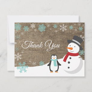 Tarjeta de agradecimiento de copo de nieve de vaca