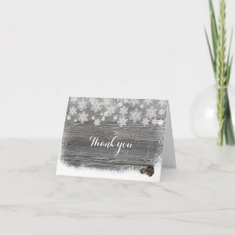 Tarjeta de agradecimiento de copos de nieve de inv