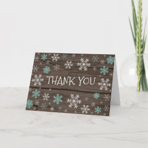 Tarjeta de agradecimiento de copos de nieve de mad