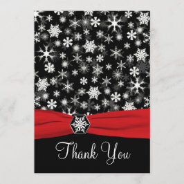 Tarjeta de agradecimiento de copos de nieve negros