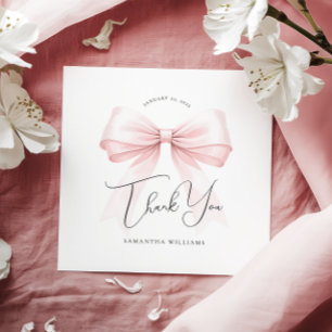 Tarjeta de agradecimiento de Coquette Pink Bow Bab