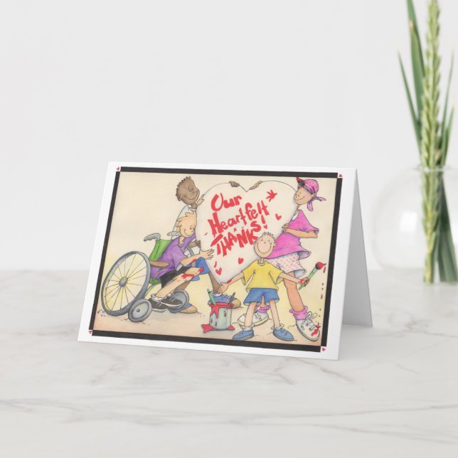 Tarjeta de agradecimiento de corazón (Anverso)