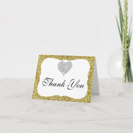 Tarjeta de agradecimiento de corazón de diamante c
