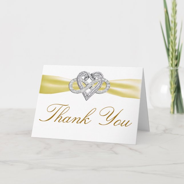 Tarjeta de agradecimiento de corazón de infinito a (Anverso)