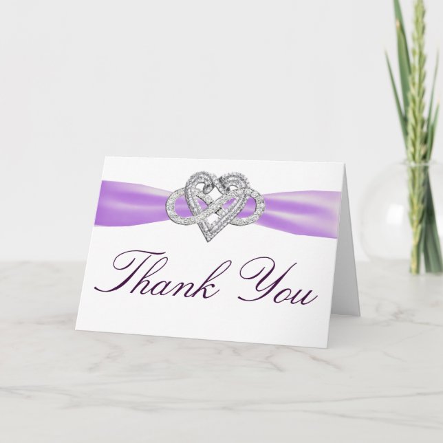 Tarjeta de agradecimiento de corazón de infinito p (Anverso)