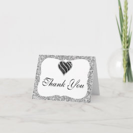 Tarjeta de agradecimiento de corazón negro con bri