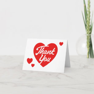 Tarjeta de agradecimiento de corazón rojo diseño m