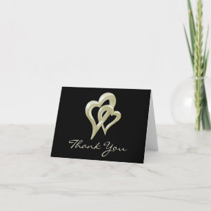 Tarjeta de agradecimiento de corazones entrelazado