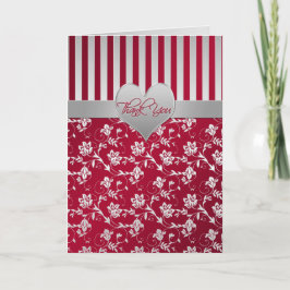 Tarjeta de agradecimiento de corazones florales ro