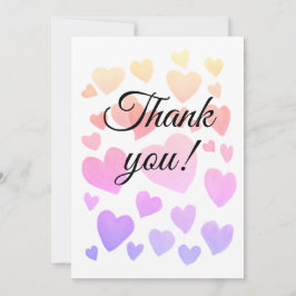 Tarjeta de agradecimiento de corazones flotantes d