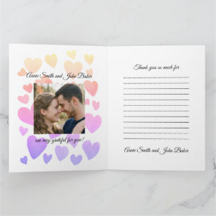 Tarjeta de agradecimiento de corazones flotantes d