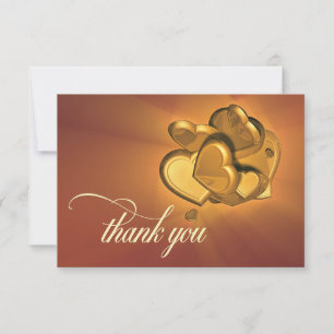 Tarjeta de agradecimiento de corazones radiantes (