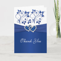 Tarjeta de agradecimiento de Corazones Unidos Azul