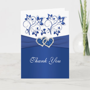 Tarjeta de agradecimiento de Corazones Unidos Azul