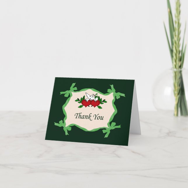 Tarjeta De Agradecimiento De Corazones Y Ovejas (Anverso)