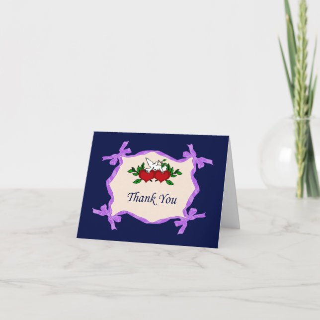 Tarjeta De Agradecimiento De Corazones Y Ovejas (Anverso)