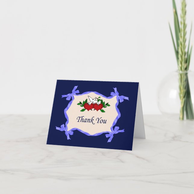 Tarjeta De Agradecimiento De Corazones Y Ovejas (Anverso)