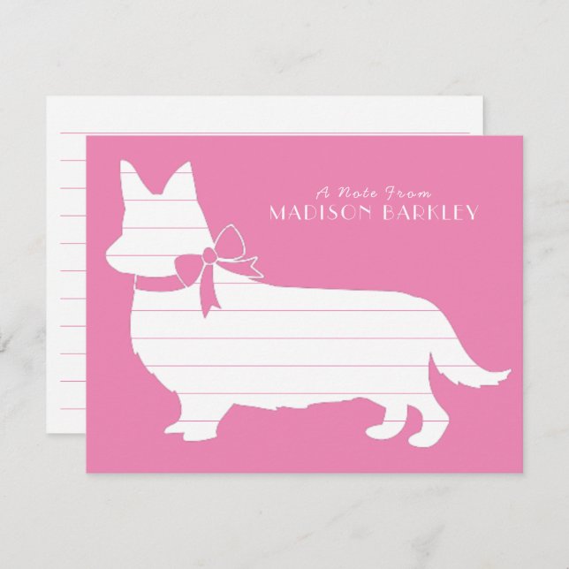 Tarjeta de agradecimiento de Corgi Puppy Dog Pembr (Anverso / Reverso)