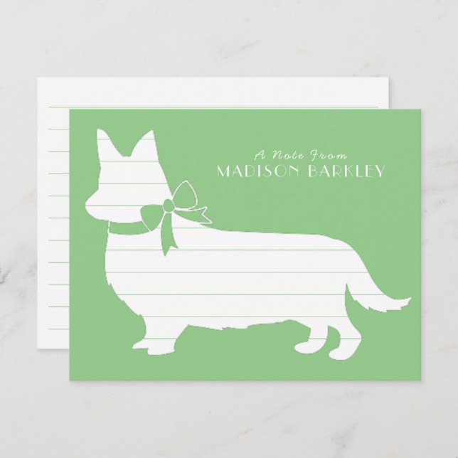 Tarjeta de agradecimiento de Corgi Puppy Dog Pembr (Anverso / Reverso)