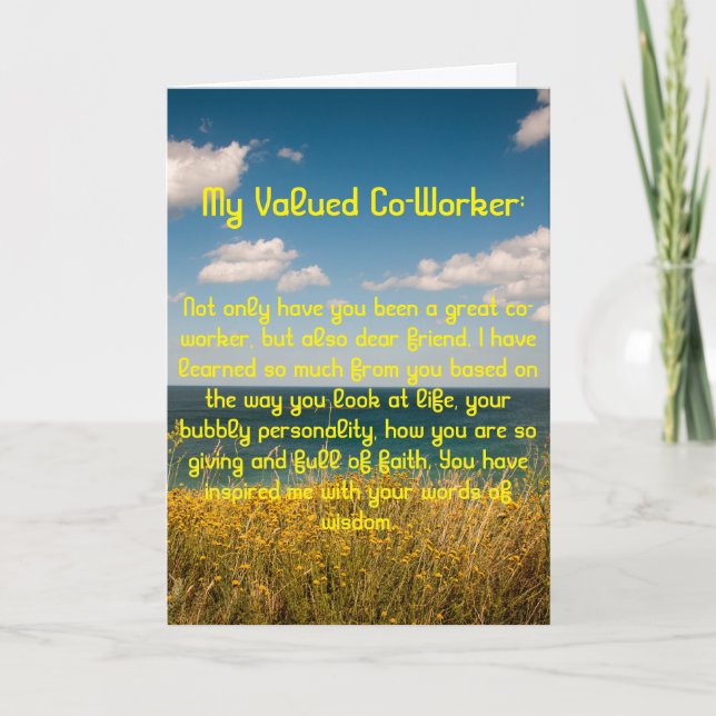 Tarjeta de agradecimiento de cotrabajador valorado (Anverso)