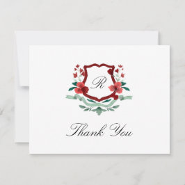 Tarjeta de agradecimiento de Crest de Navidad clás