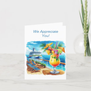 Tarjeta de agradecimiento de crucero