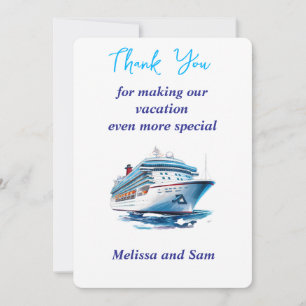 Tarjeta de agradecimiento de crucero