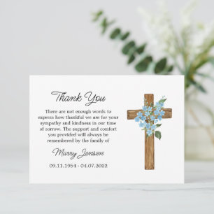 Tarjeta de agradecimiento de cruz de simpatía no m