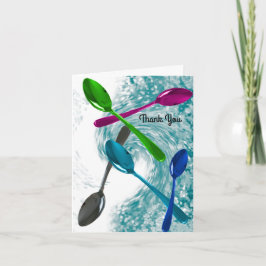 Tarjeta de agradecimiento de cucharas de cocina cu