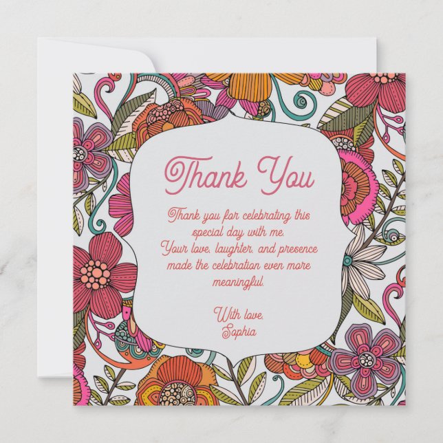 Tarjeta de agradecimiento de cumpleaños 40º Fiesta (Anverso)