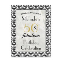 Tarjeta de agradecimiento de cumpleaños 50 & Fabul