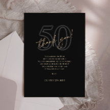 Tarjeta de agradecimiento de cumpleaños 50 Moderno