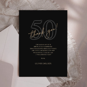 Tarjeta de agradecimiento de cumpleaños 50 Moderno