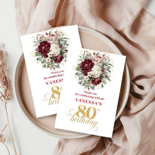 Tarjeta de agradecimiento de cumpleaños 80 Luxury