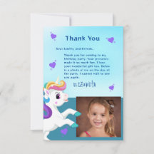Tarjeta de agradecimiento de cumpleaños a la foto