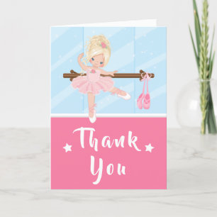 Tarjeta de agradecimiento de cumpleaños bailarina 