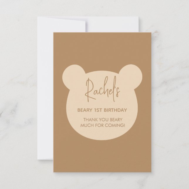 Tarjeta de agradecimiento de cumpleaños Beary Firs (Anverso)